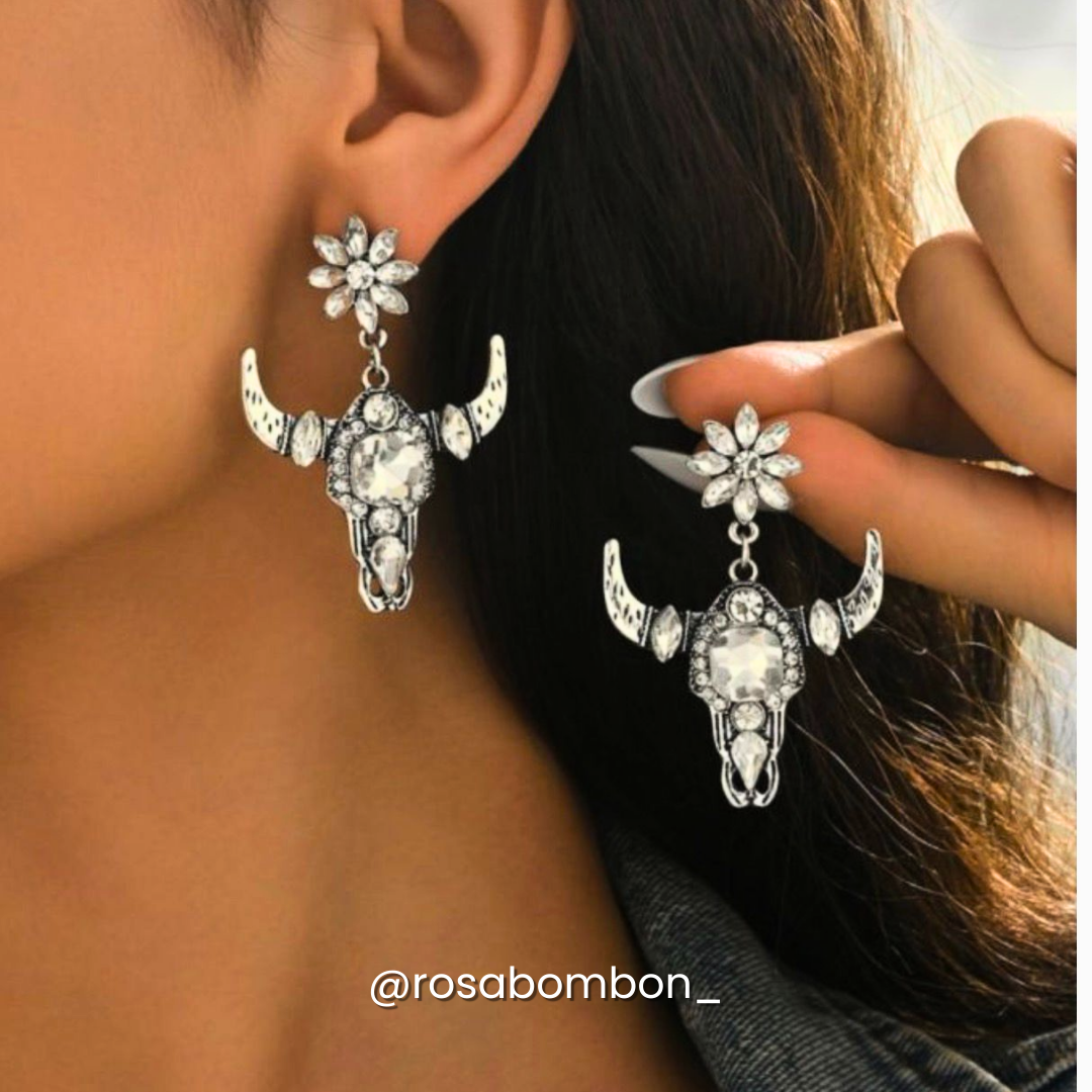 Aretes Bull Plateados