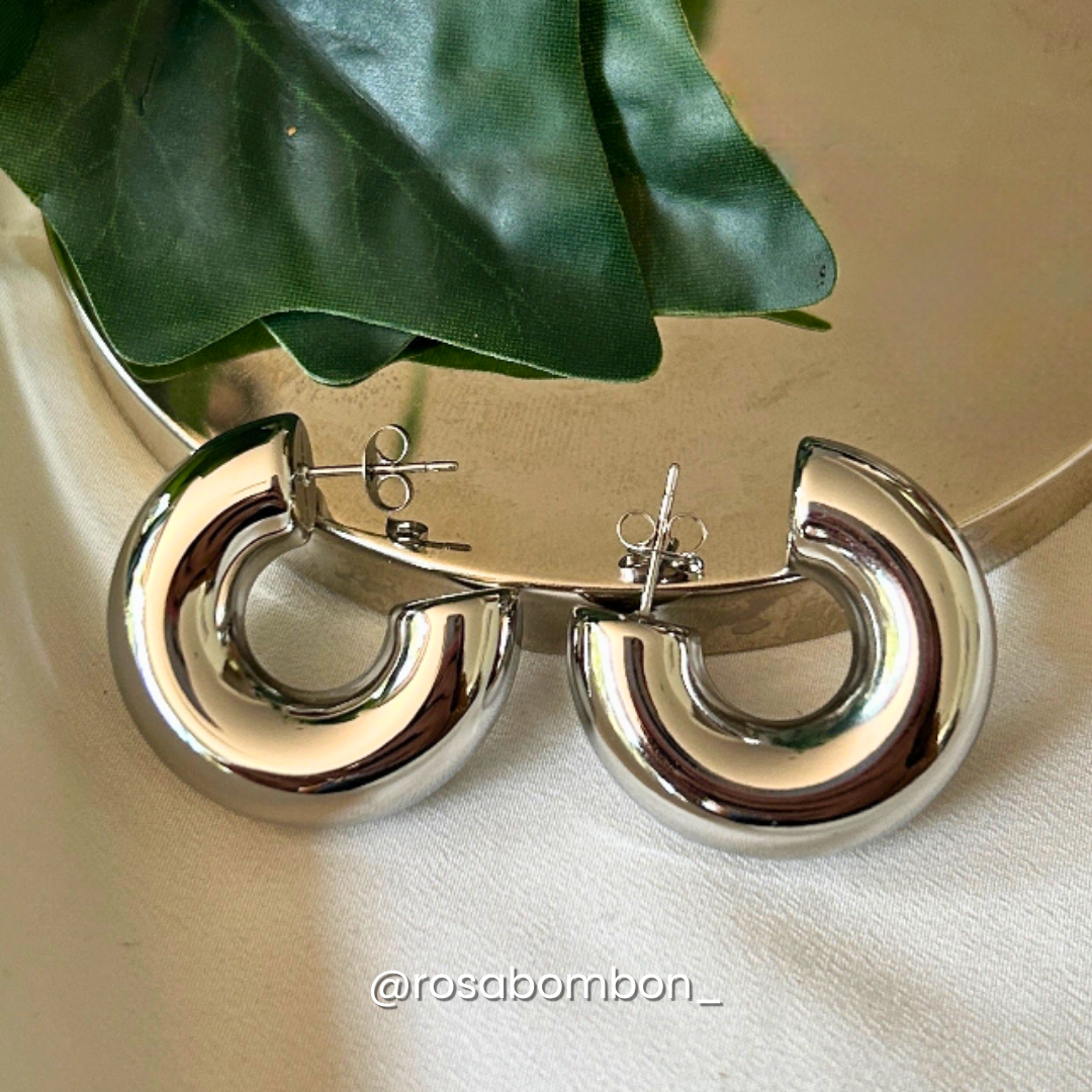 Aretes Plata C-Shaped