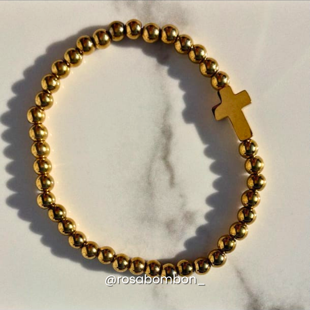 Pulsera Dorada con Cruz