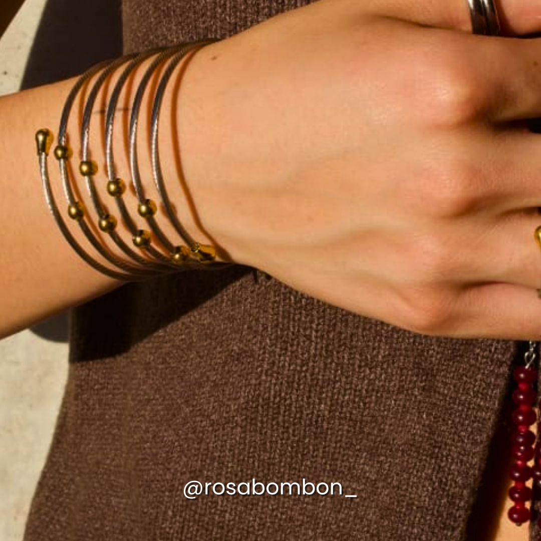 Brazalete Espiral con Bolitas