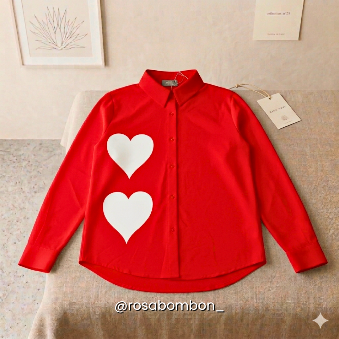 Camisa Roja Corazones