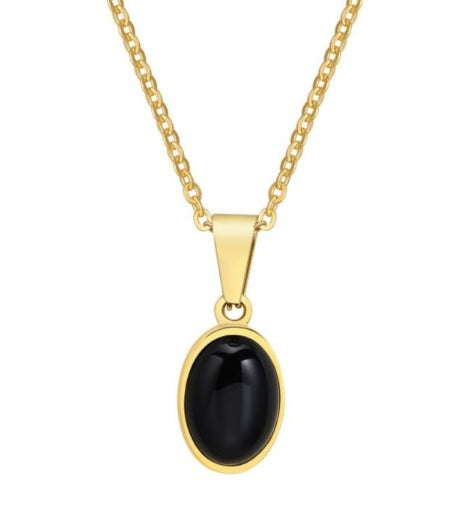 Collar oval black onyx