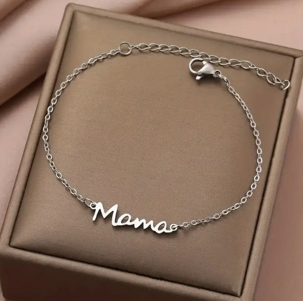 Pulsera MAMÁ plateada