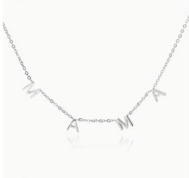 Collar M A M Á Plateado