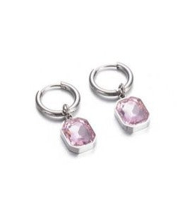 Aretes Pink Square Glass