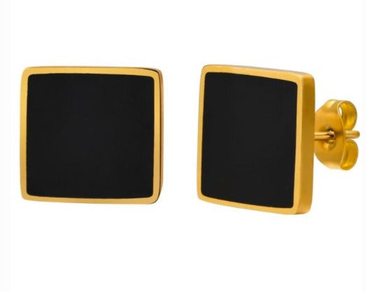 Aretes Cuadrados Negros
