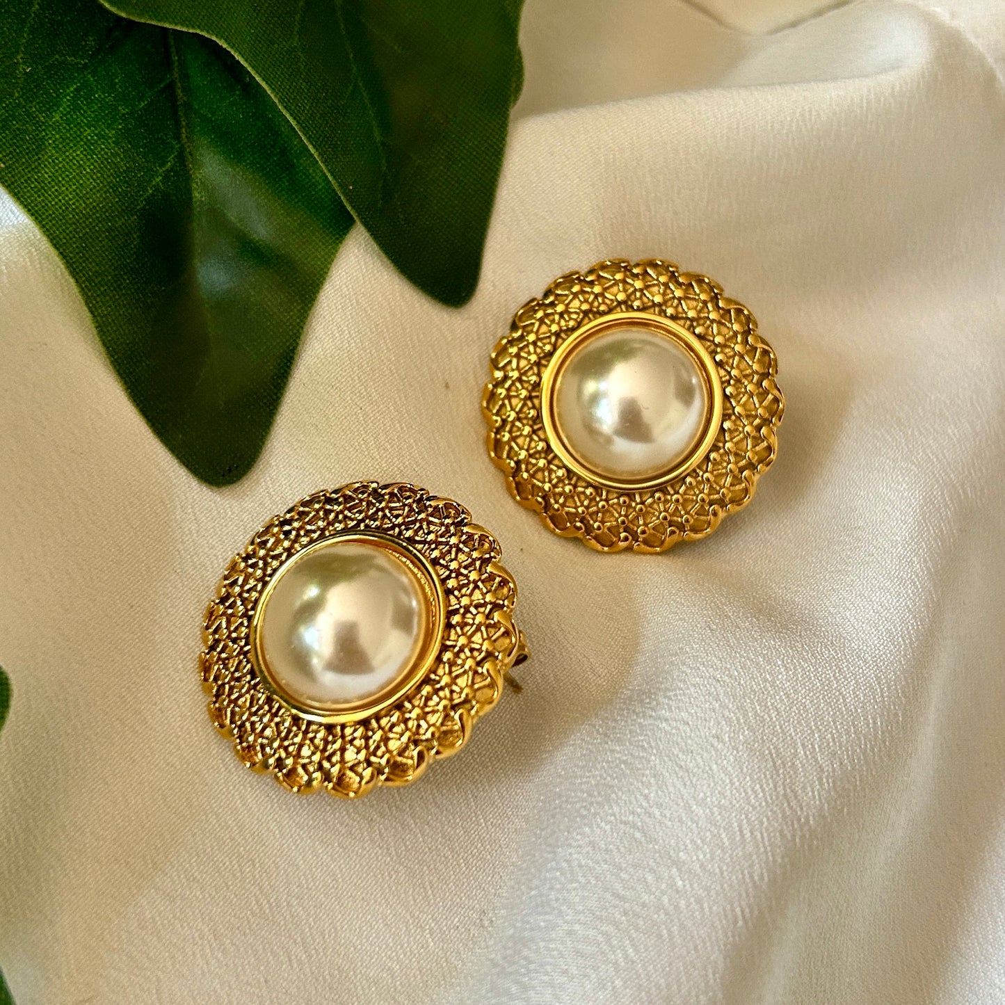 Aretes elegantes perla