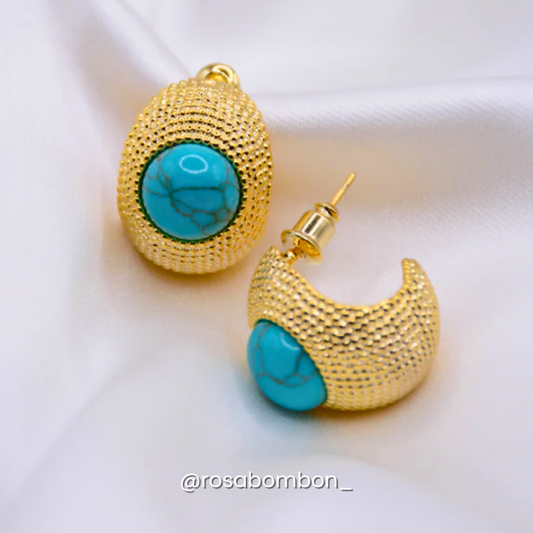 Aretes Round Blue Pine