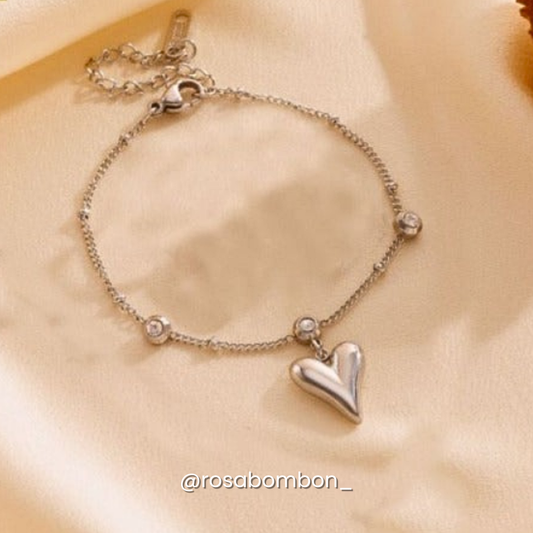 Pulsera Plata Corazón