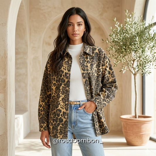 Camisa Leopard Mocha Luxe