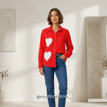 Camisa Roja Corazones