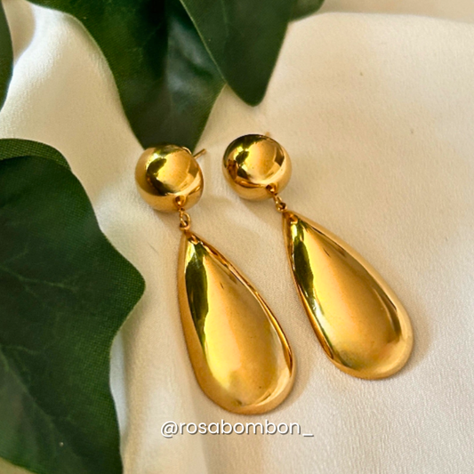 Aretes Dorados Media Gota