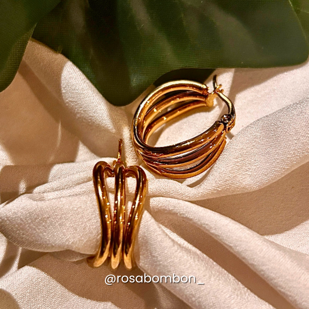 Aretes Multilayered Dorados