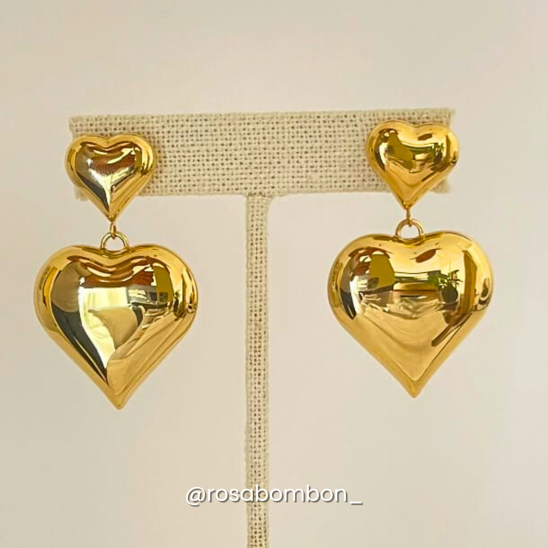 Aretes Corazón Doble