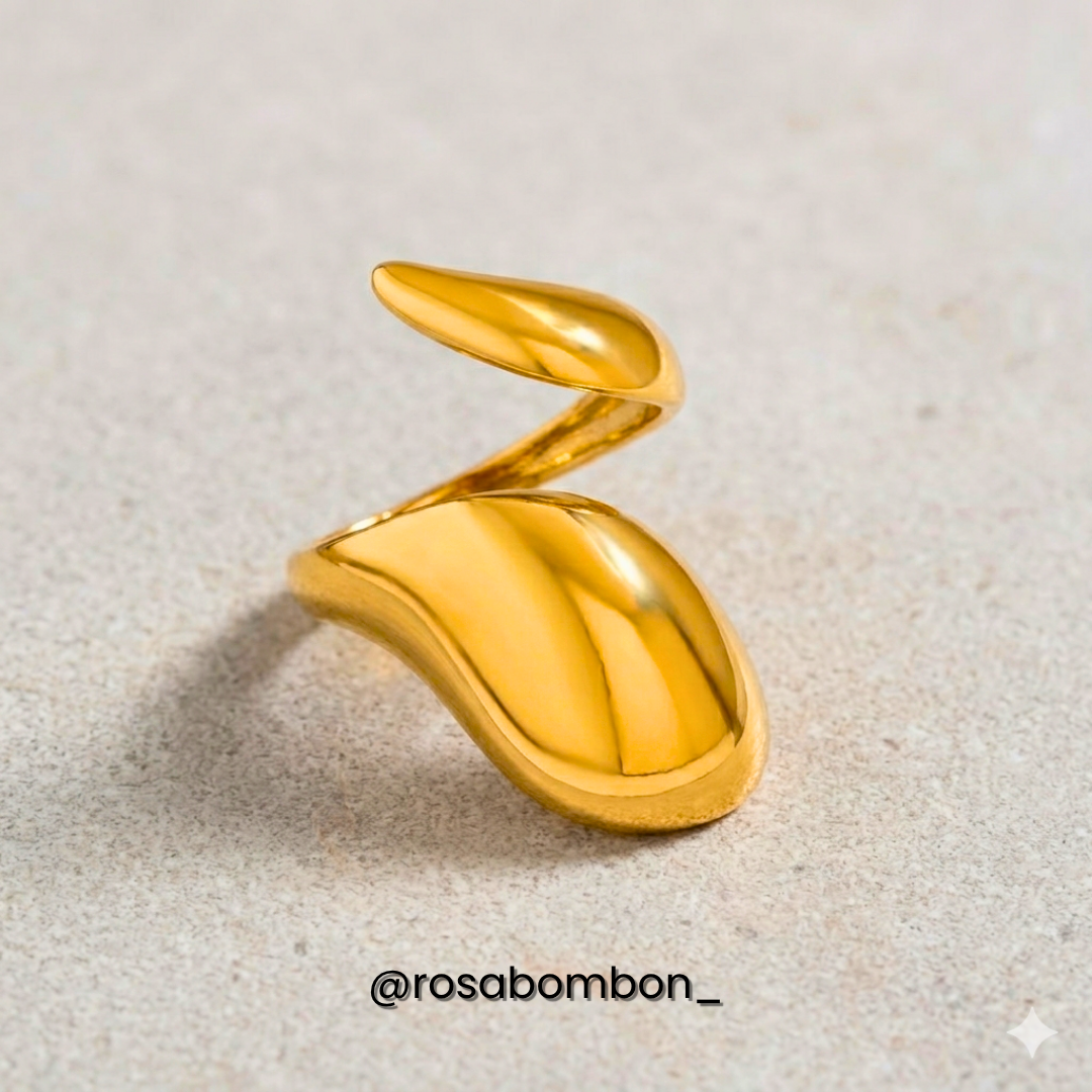 Anillo Lagrima Dorado