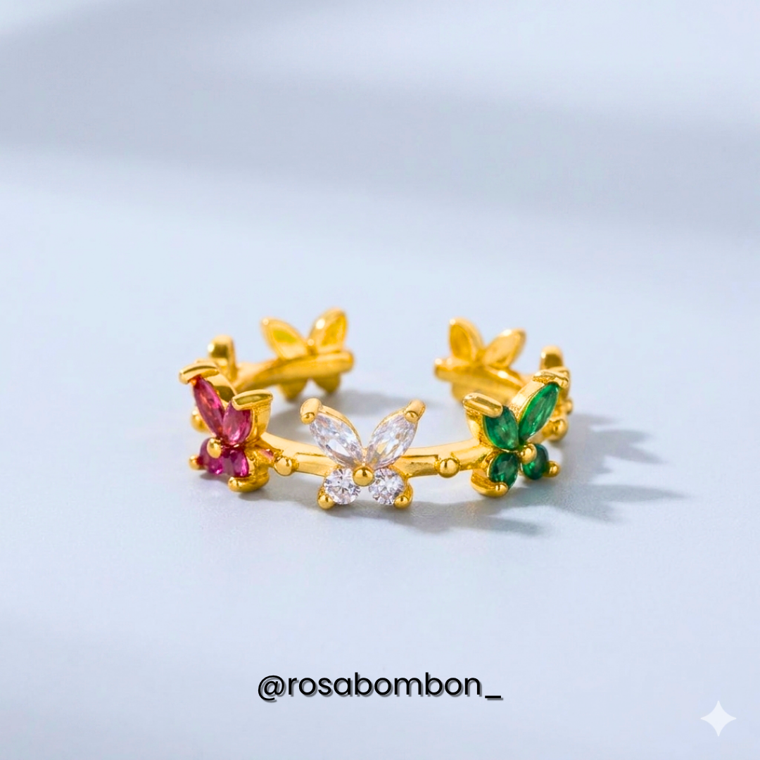 Anillo Mariposas Dorado