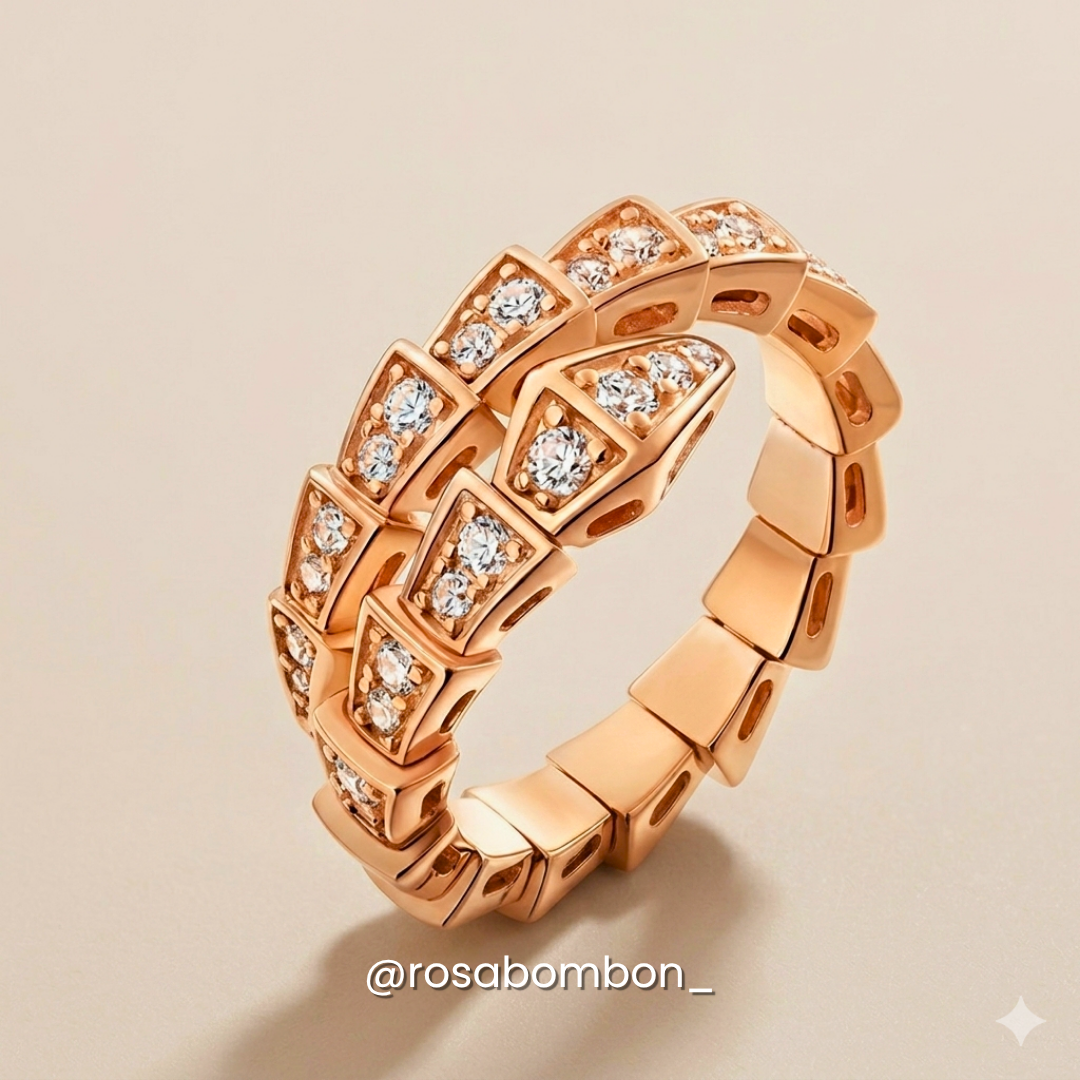 Anillo Snake con Zirconia Cobre