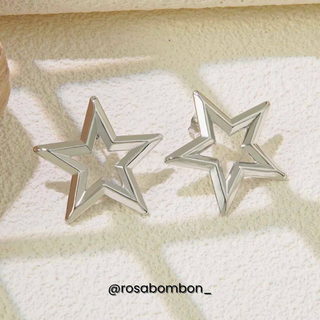 Aretes Estrella Plateada
