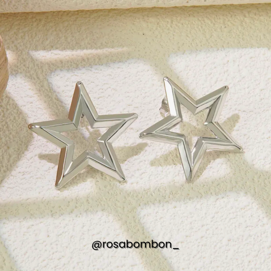 Aretes Estrella Plateada