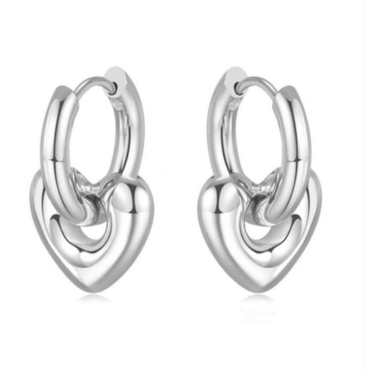 Aretes Plata Corazón
