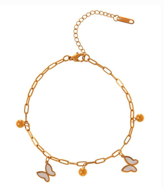 Brazalete Dorado Mariposas