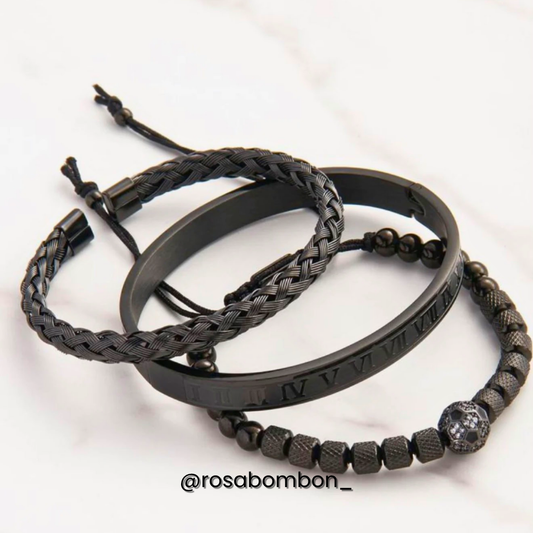 Brazalete Hombre 3pzs Fútbol Negro