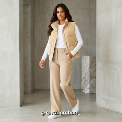 Chaleco Puffer Crema