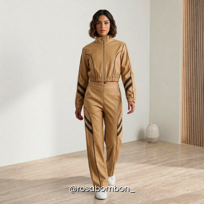 Conjunto Biker Lines Mocha