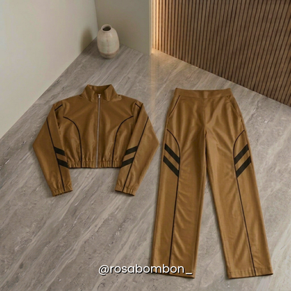 Conjunto Biker Lines Mocha