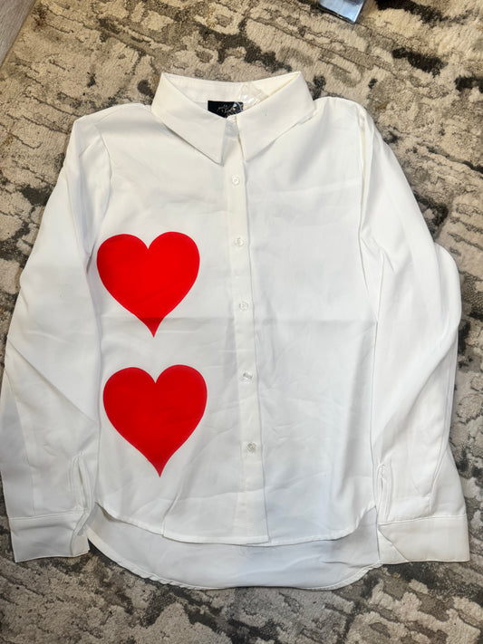 Camisa Blanca Corazones