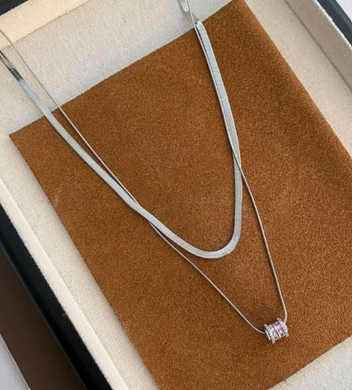 Collar plata doble layer