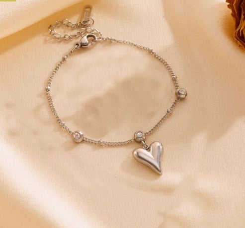 Tobillera Plata Corazón