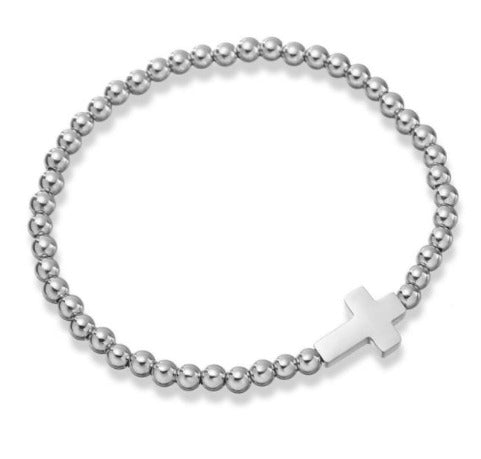 Brazalete plata con cruz