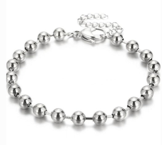 Brazalete plata 6mm bead