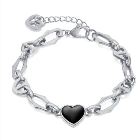 Brazalete plata corazón