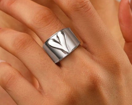 Anillo plata corazón