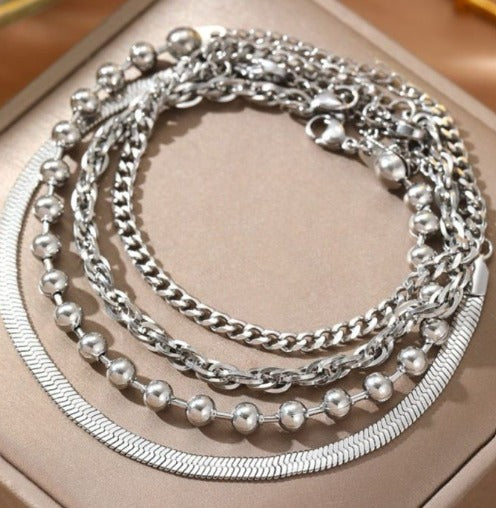 Brazalete silver multilayer chain