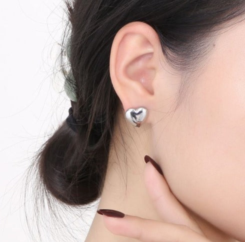 Aretes plata corazón