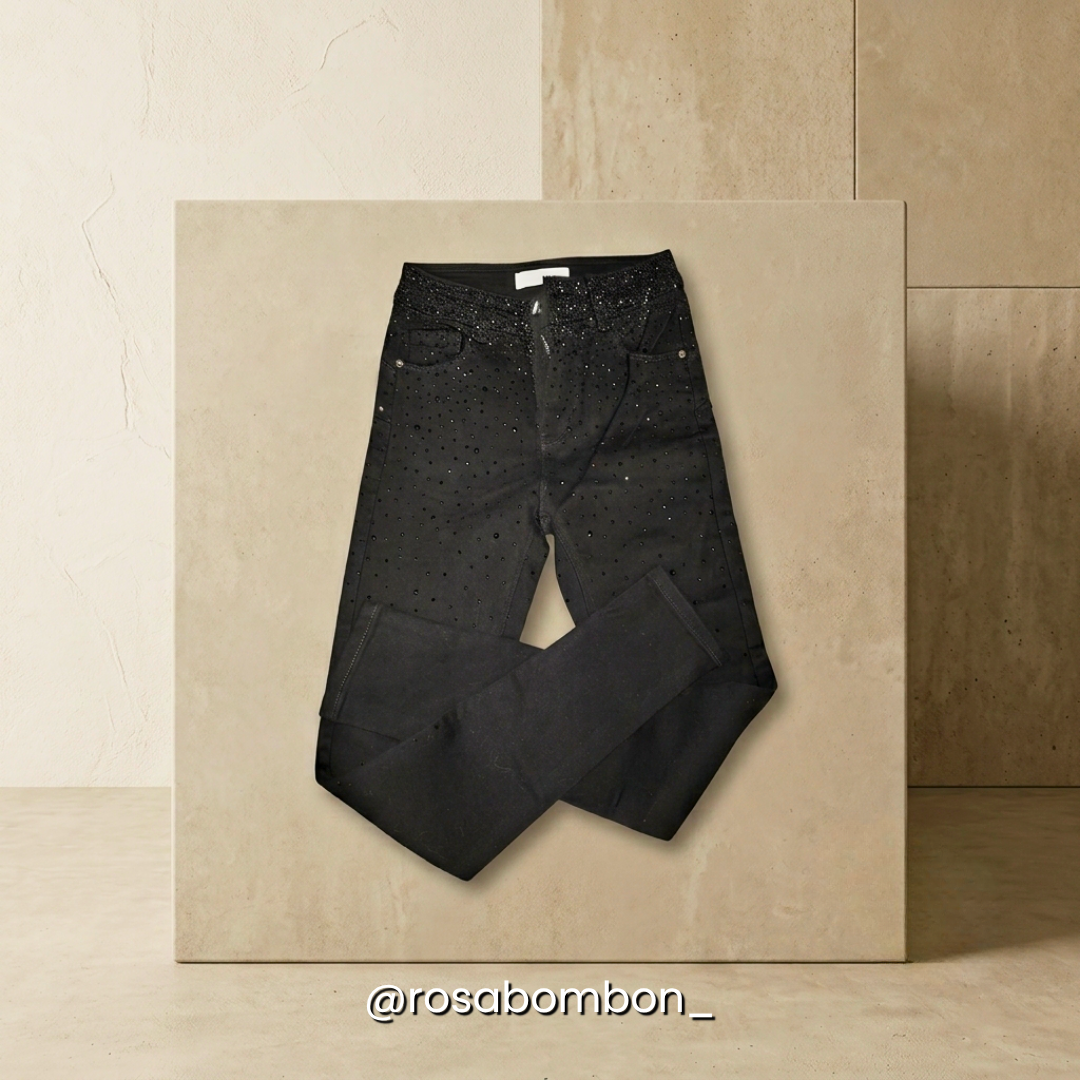 Jeans Negro Slimfit Piedras