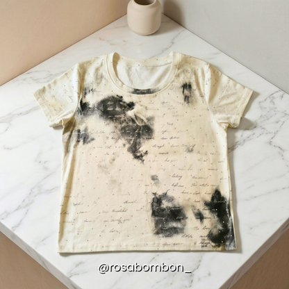Playera White Script Sparkle