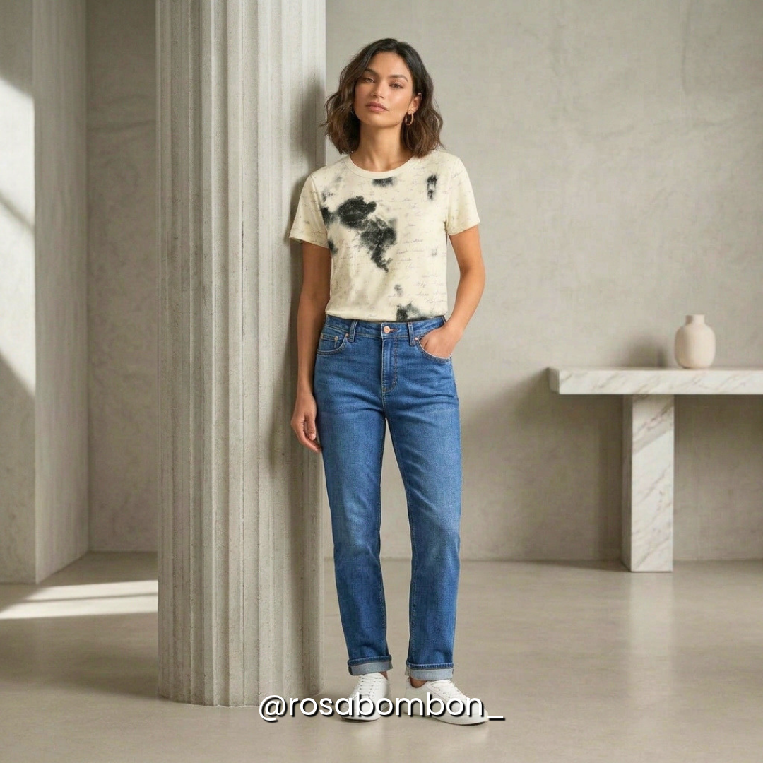 Playera White Script Sparkle