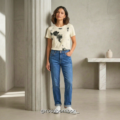 Playera White Script Sparkle