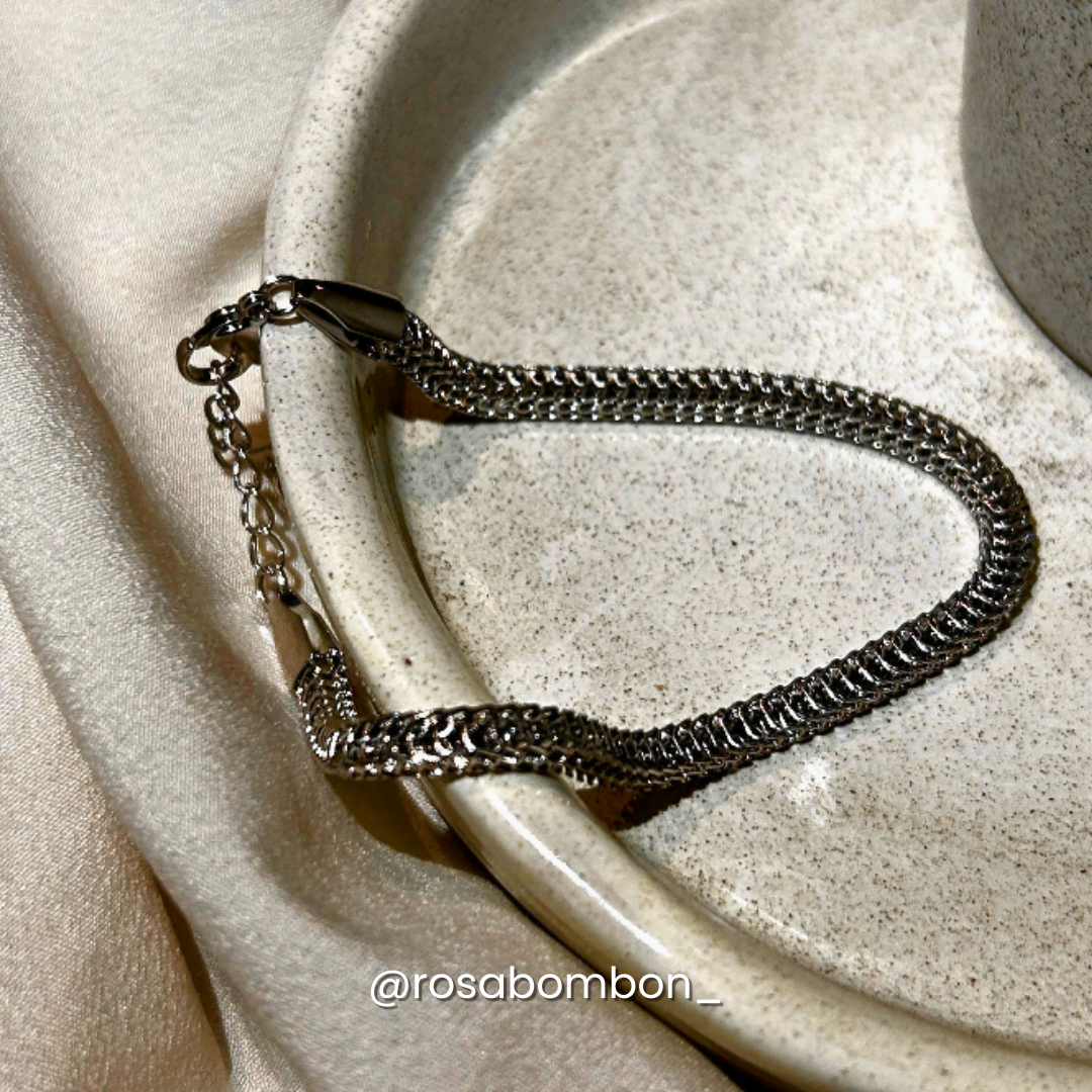 Brazalete Snake Chain Plateado