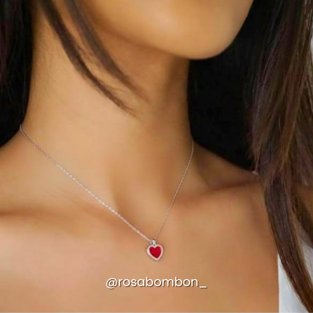 Colla Corazón Mini Rojo Silver
