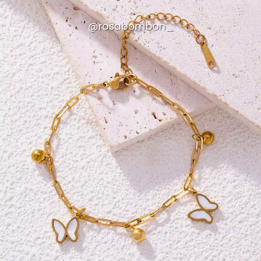 Pulsera Dorada Mariposas