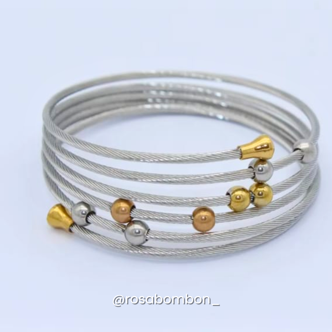 Brazalete Espiral con Bolitas
