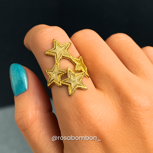 Anillo Dorado Estrellas