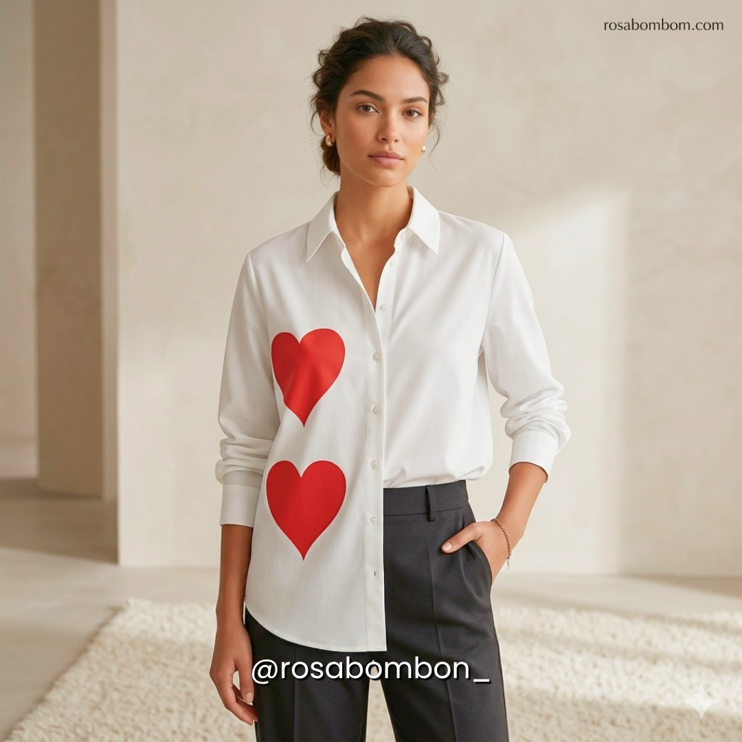 Camisa Blanca Corazones