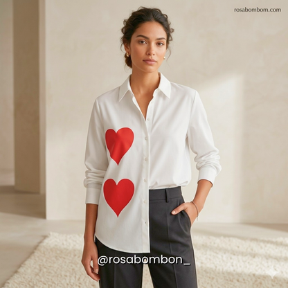 Camisa Blanca Corazones