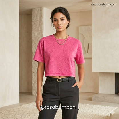 Croptop Rosa Brillos